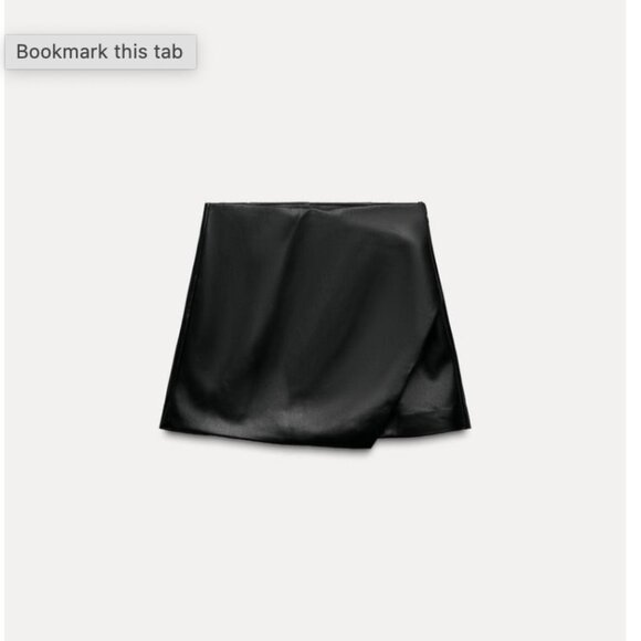 ZARA -ASYMMETRIC FAUX LEATHER SKORT- size M - NWT - Picture 1 of 4